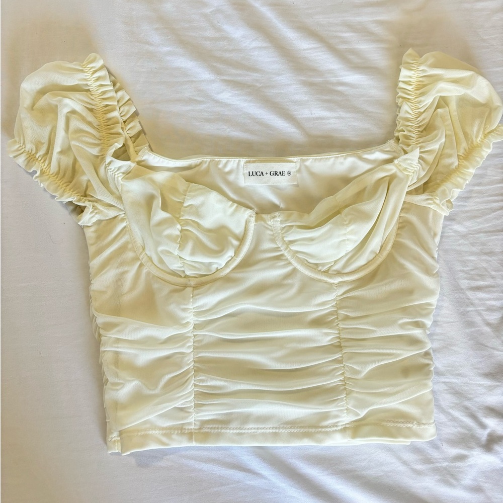 LUCA + GRAE short sleeve blouse, Worn Once, Size M
